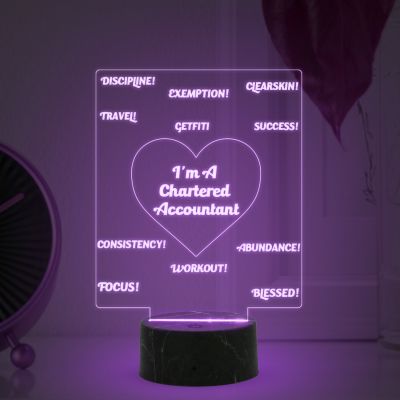 I'm A Chartered Accountant night lamp with Automatic Color Changing Light  Gift for Ca Student & Aspirant, Gift for Company Chartered Accountant, Motivational Gift for CA